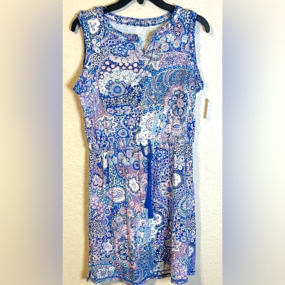 Talbots Blue and Purple Sleeveless Romper